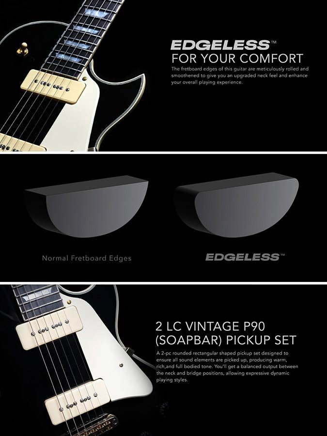 electric guitar L-style with P90s gold top - Afbeelding 11