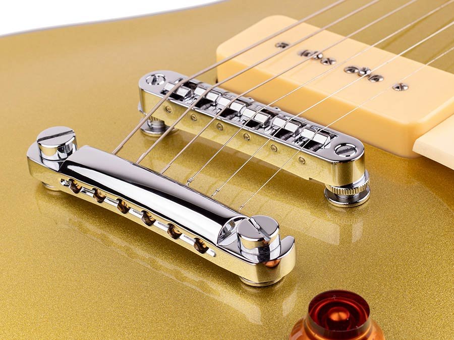 electric guitar L-style with P90s gold top - Afbeelding 3