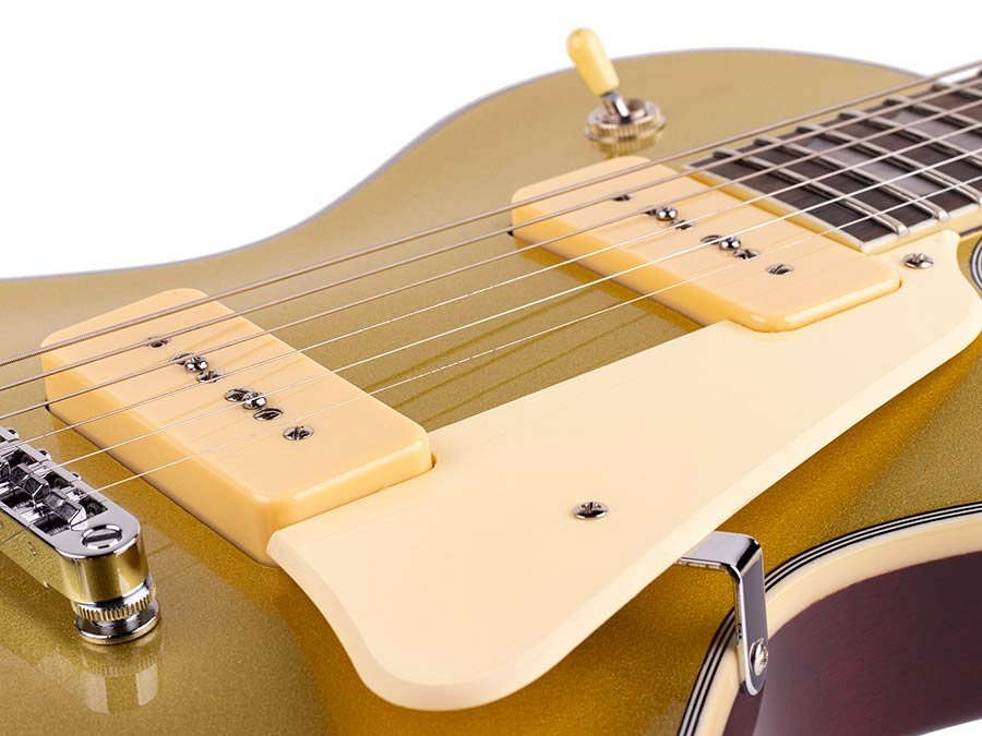 electric guitar L-style with P90s gold top - Afbeelding 5