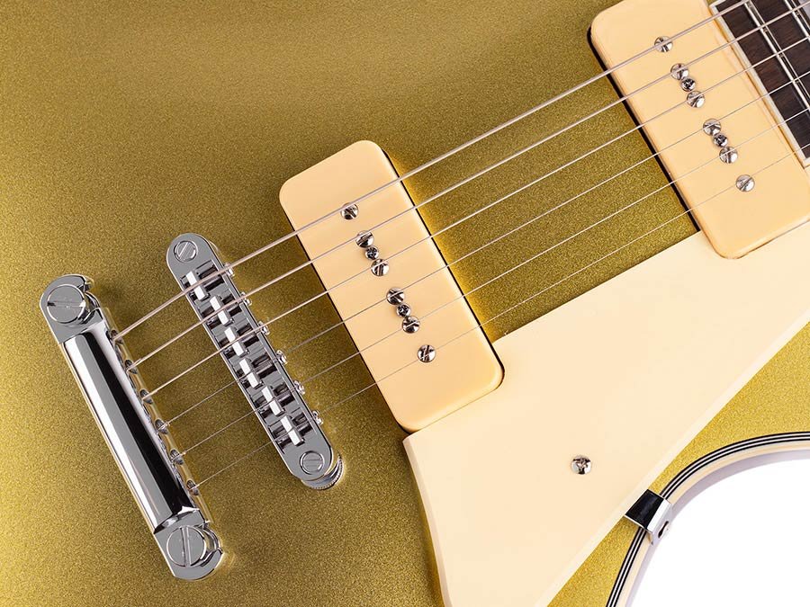 electric guitar L-style with P90s gold top - Afbeelding 6