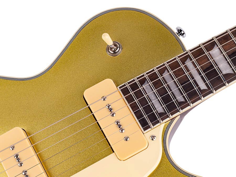 electric guitar L-style with P90s gold top - Afbeelding 8