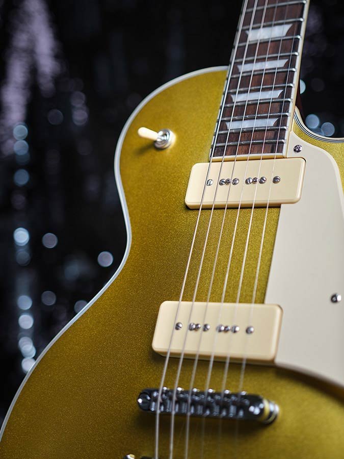 electric guitar L-style with P90s gold top - Afbeelding 9