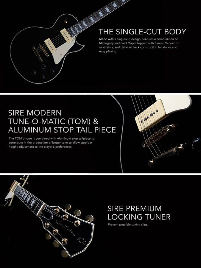 electric guitar L-style with P90s gold top - Afbeelding 10
