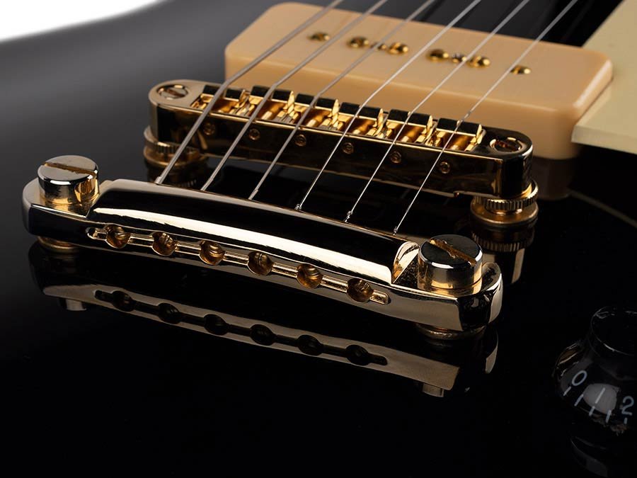 electric guitar L-style with P90s black - Afbeelding 4