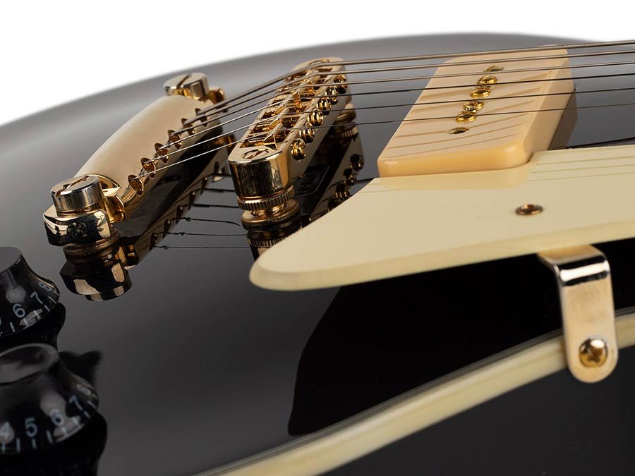 electric guitar L-style with P90s black - Afbeelding 6
