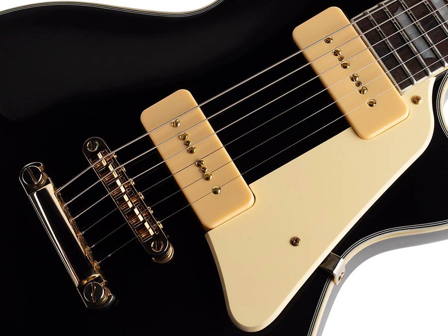 electric guitar L-style with P90s black - Afbeelding 8
