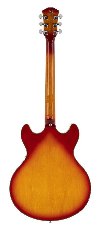 electric guitar archtop with P90s cherry sunburst - Afbeelding 2