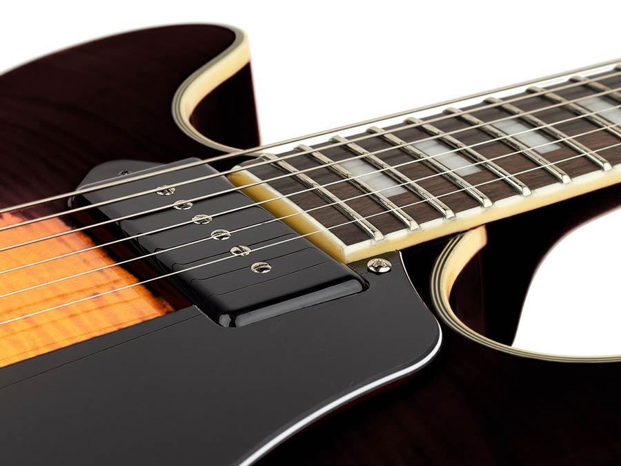 electric guitar archtop with P90s vintage sunburst - Afbeelding 7