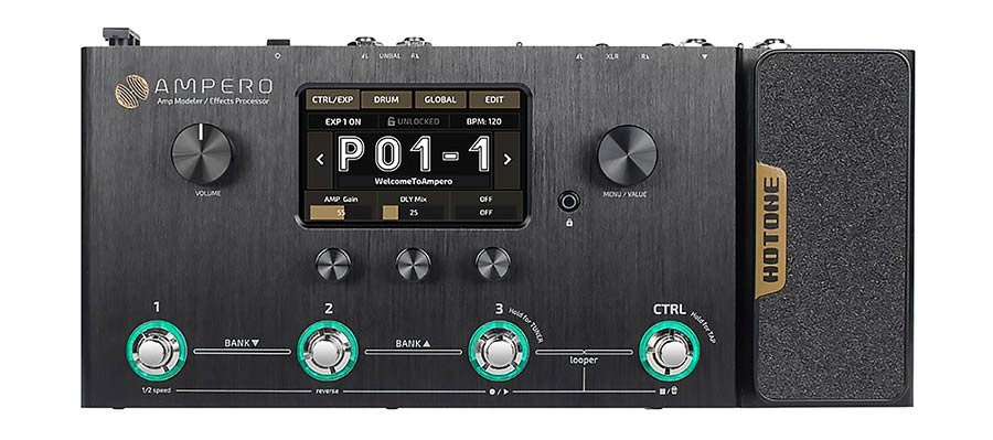 amp modeler and effects processor AMPERO, with 18V PSU