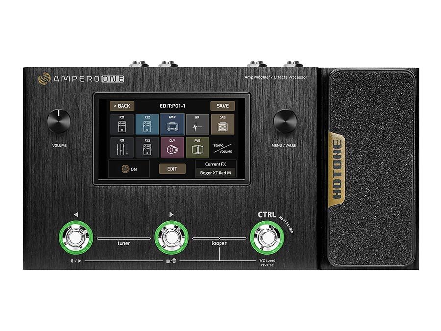 amp modeler and effects processor AMPERO ONE, with 9V PSU