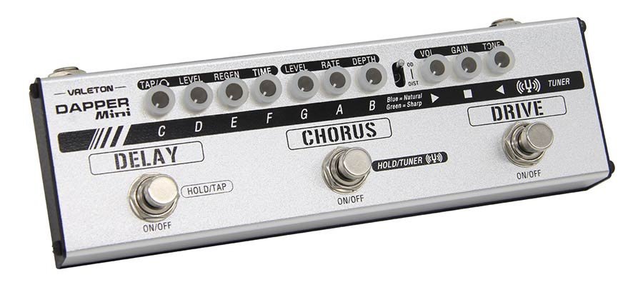 effect strip DAPPER MINI with tuner + overdrive + chorus + delay, with cab simulation - Afbeelding 2