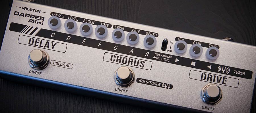 effect strip DAPPER MINI with tuner + overdrive + chorus + delay, with cab simulation - Afbeelding 4