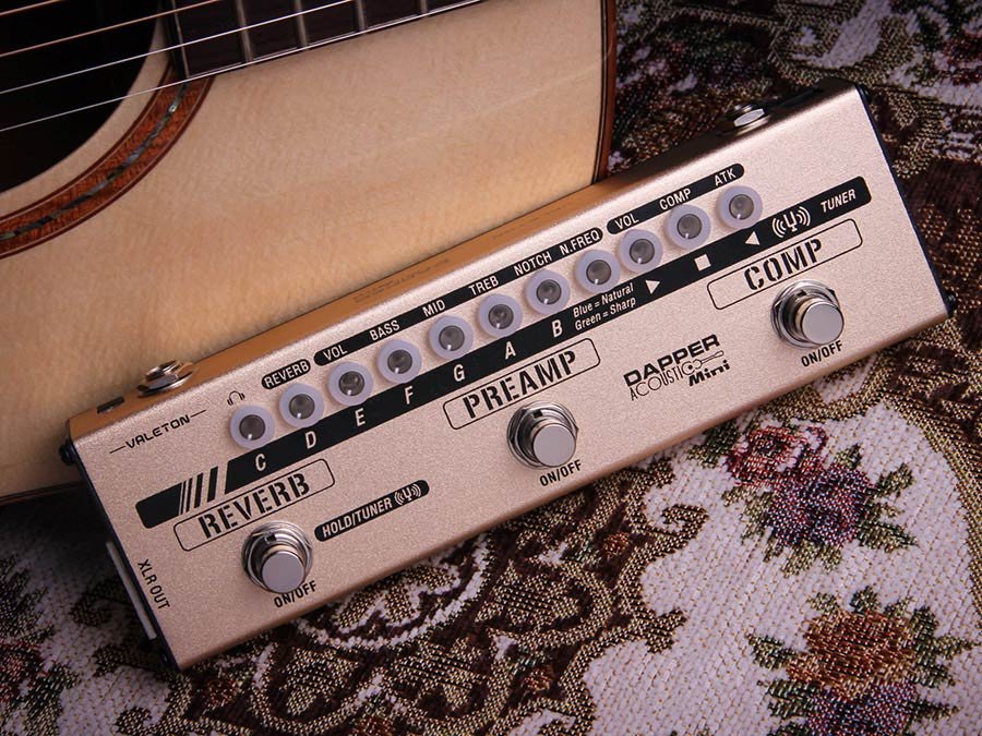 effect strip DAPPER ACOUSTIC MINI with tuner + compressor + preamp + reverb, with cab simulation - Afbeelding 8