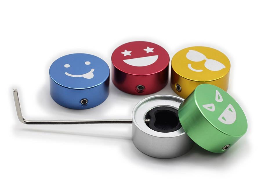 aluminum alloy footswitch caps with set screw, set of 5