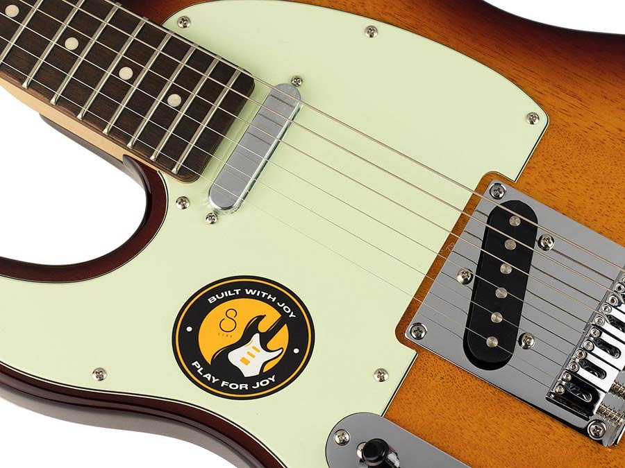 lefty electric guitar T-style tobacco sunburst - Afbeelding 7