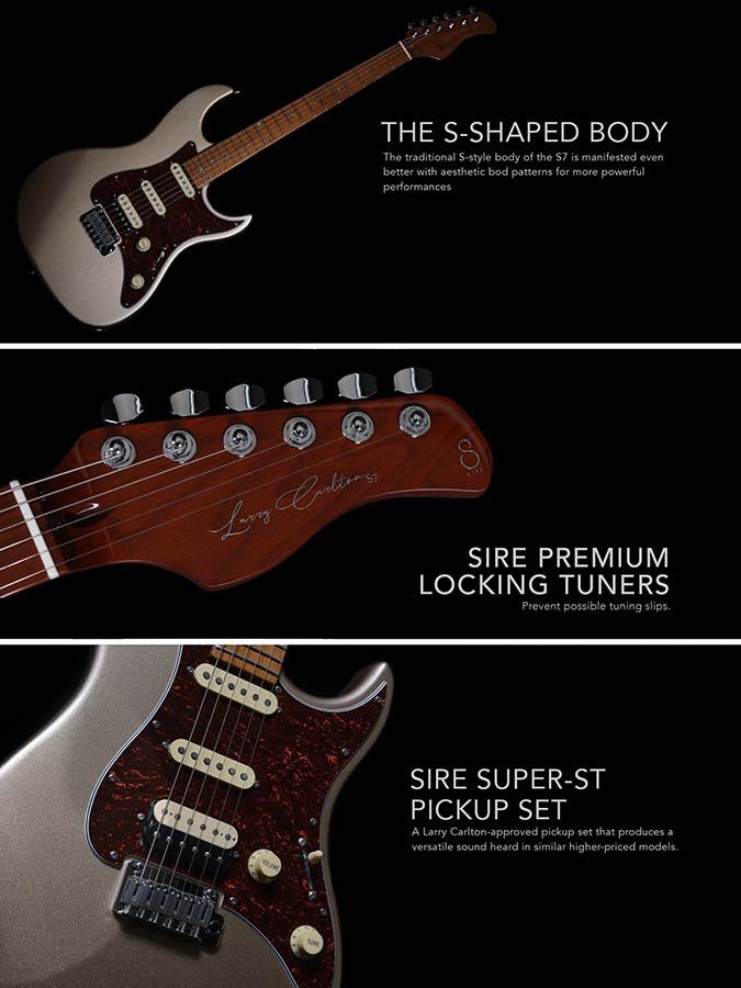 lefty electric guitar S-style champagne gold metallic - Afbeelding 3