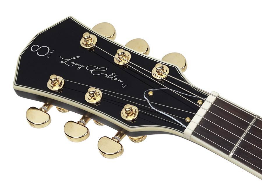 lefty electric guitar L-style black - Afbeelding 3