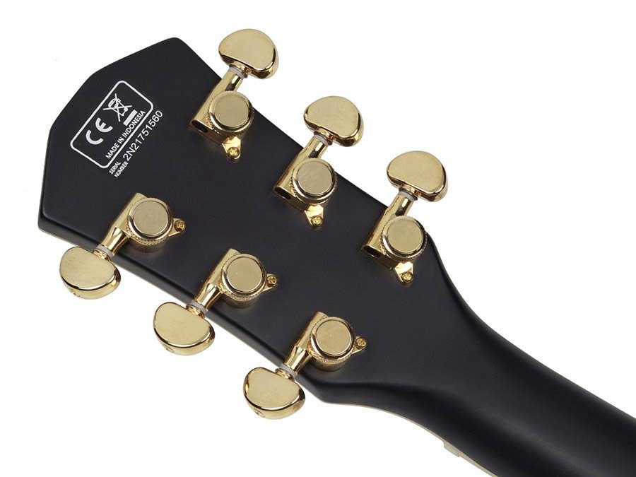 lefty electric guitar L-style black - Afbeelding 4