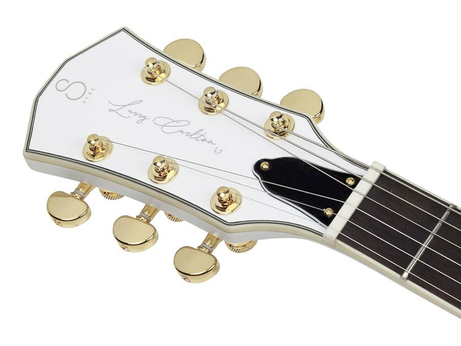 lefty electric guitar L-style white - Afbeelding 3