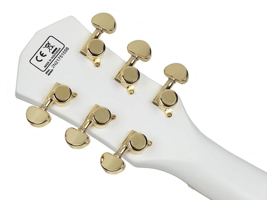 lefty electric guitar L-style white - Afbeelding 4