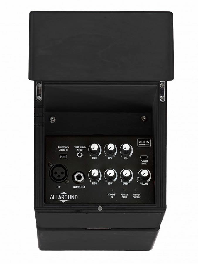 acoustic instruments amplifier ALL AROUND 4 with 4" speaker, 50W, bluetooth, black lacquered wood - Afbeelding 2