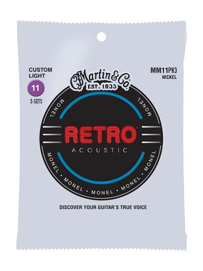 string set 3-PACK monel wound, custom light, 011-014-023-031-041-052