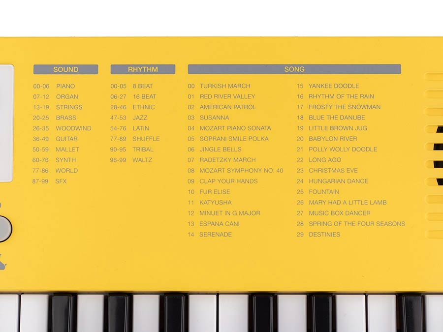 keyboard, 37 mini-size keys, with USB-C cable for power supply, 1 x 2 W - yellow - Afbeelding 6