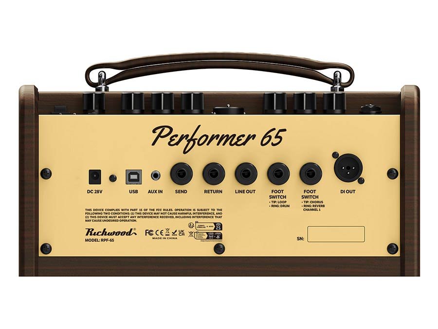 acoustic guitar amplifier, 2 channels, chorus/reverb, looper, drums, with dual footswitch - Afbeelding 4