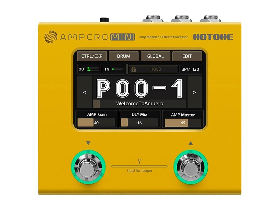 amp modeler and effects processor AMPERO MINI, with PSU, marigold