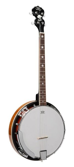 4 string banjo, vintage sunburst glossy, with bag