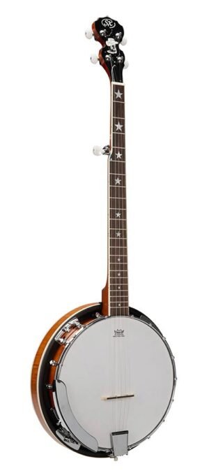 5 string banjo, natural satin, with bag