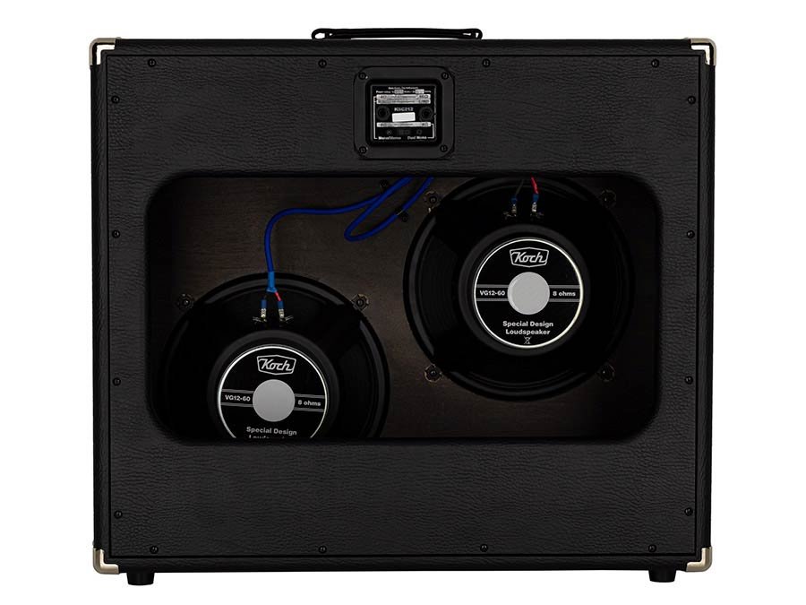 speaker cabinet 2 x 12" 120W, open back, black + black cloth - Afbeelding 3