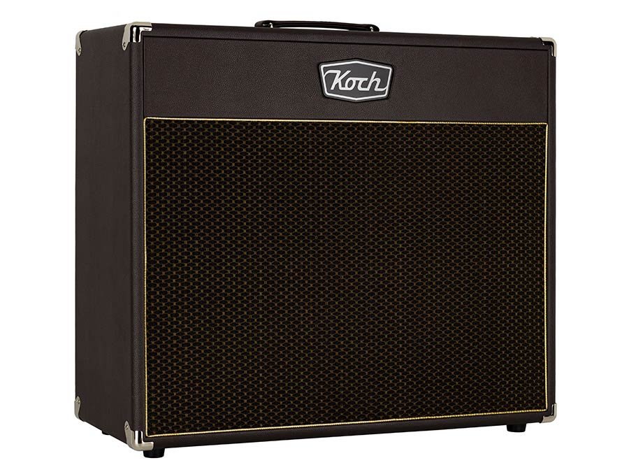 speaker cabinet 2 x 12" 120W, open back, brown + brown cloth - Afbeelding 2