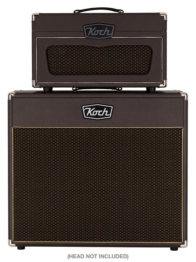 speaker cabinet 2 x 12" 120W, open back, brown + brown cloth - Afbeelding 4