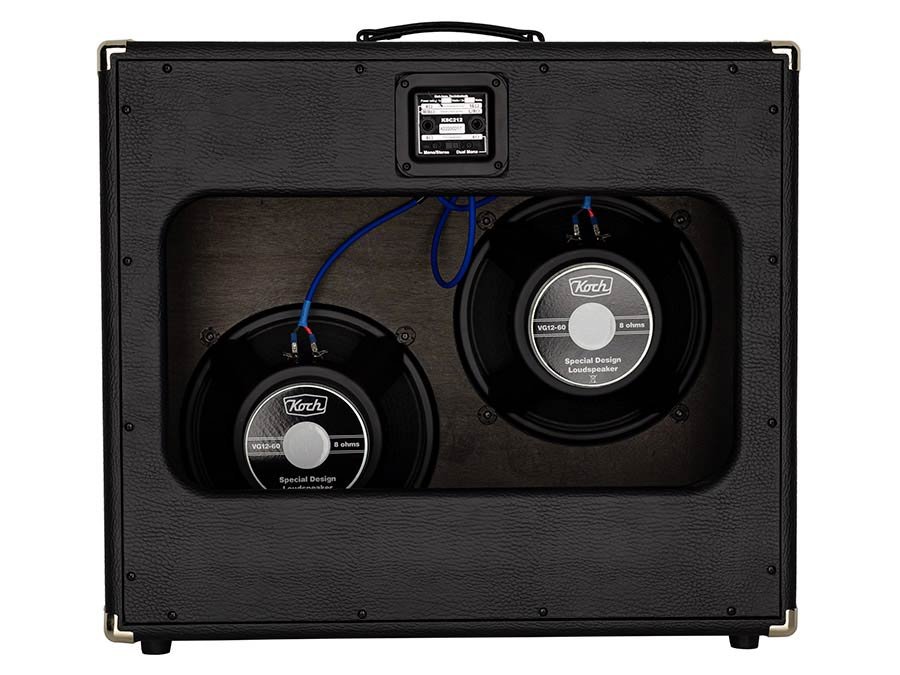 speaker cabinet 2 x 12" 120W, open back, black + silver cloth - Afbeelding 3