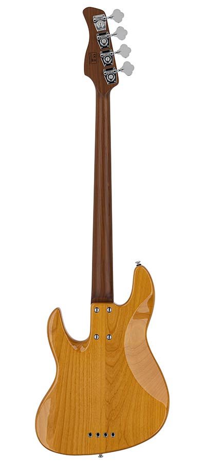 alder 24 fret 4-string passive bass guitar natural - Afbeelding 2