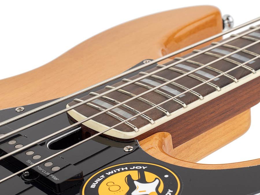 alder 24 fret 4-string passive bass guitar natural - Afbeelding 11
