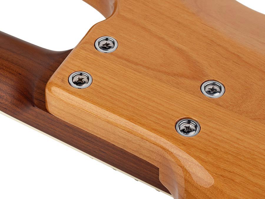 alder 24 fret 4-string passive bass guitar natural - Afbeelding 12