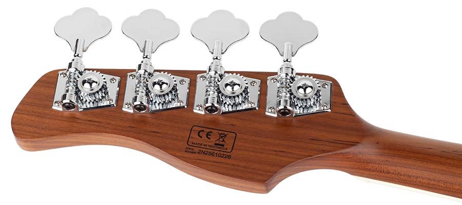 alder 24 fret 4-string passive bass guitar natural - Afbeelding 15