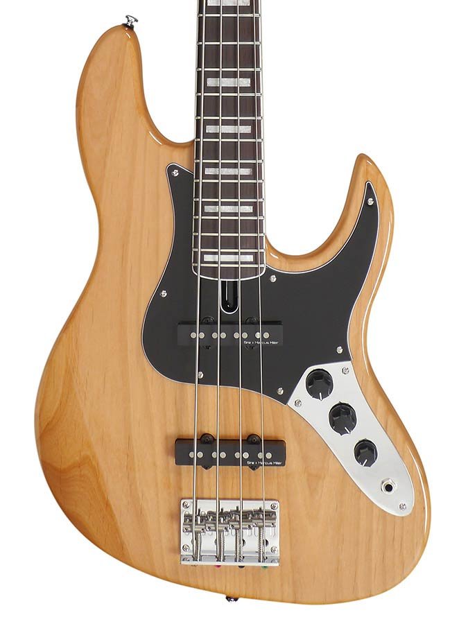 alder 24 fret 4-string passive bass guitar natural - Afbeelding 3
