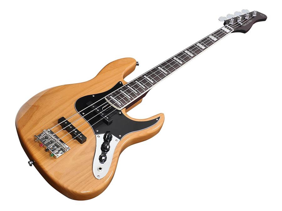 alder 24 fret 4-string passive bass guitar natural - Afbeelding 4