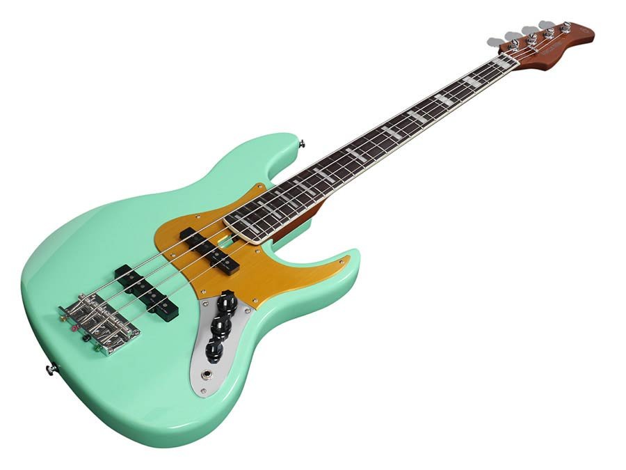 alder 24 fret 4-string passive bass guitar mild green - Afbeelding 2