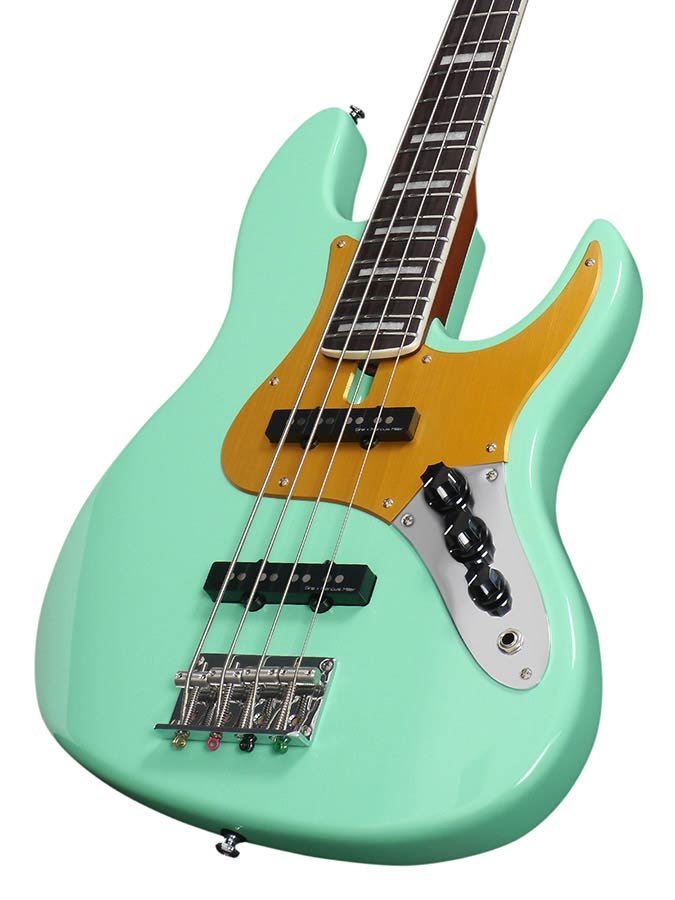 alder 24 fret 4-string passive bass guitar mild green - Afbeelding 4