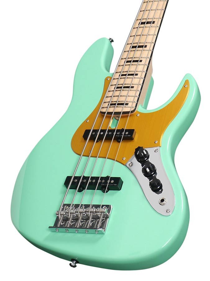 alder 24 fret 5-string passive bass guitar tobacco mild green - Afbeelding 4