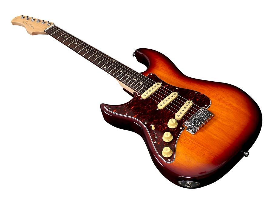 lefty electric guitar S-style tobacco sunburst - Afbeelding 2