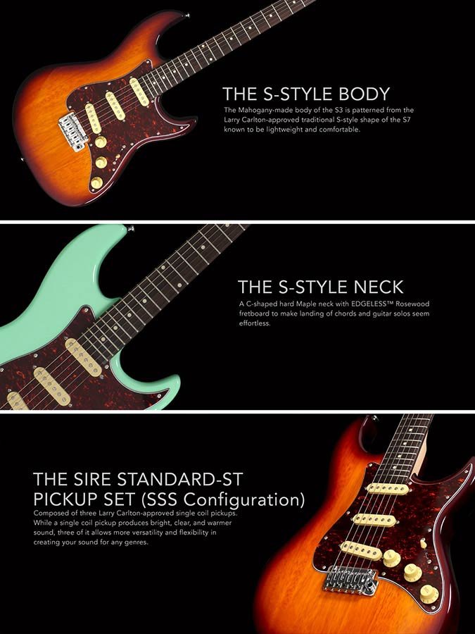 lefty electric guitar S-style tobacco sunburst - Afbeelding 5