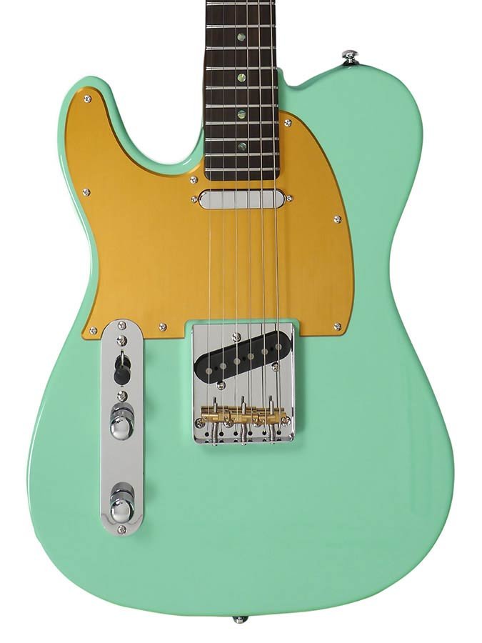 lefty electric guitar T-style mild green - Afbeelding 3