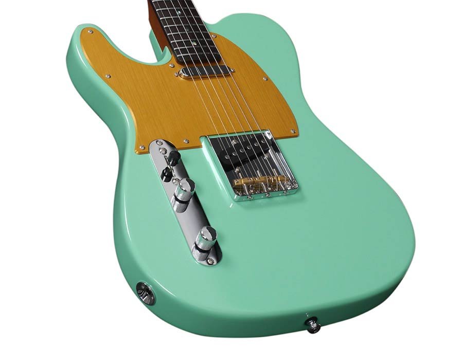 lefty electric guitar T-style mild green - Afbeelding 4