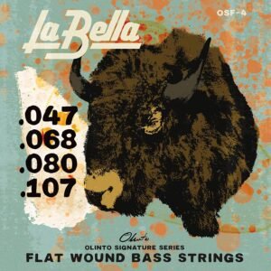 string set electric bass, stainless steel flatwound, standard tension, 047-068-080-107