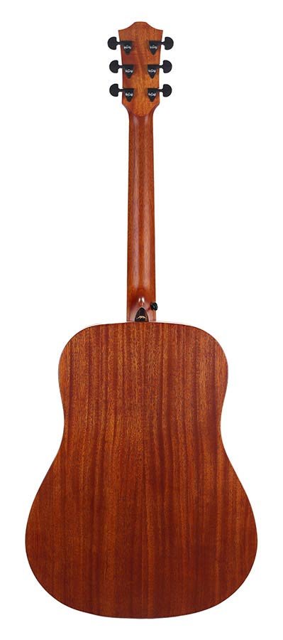 lefthanded dreadnought guitar, solid spruce top, mahogany b&s, amara ebony fb, natural-plastic free - Afbeelding 3